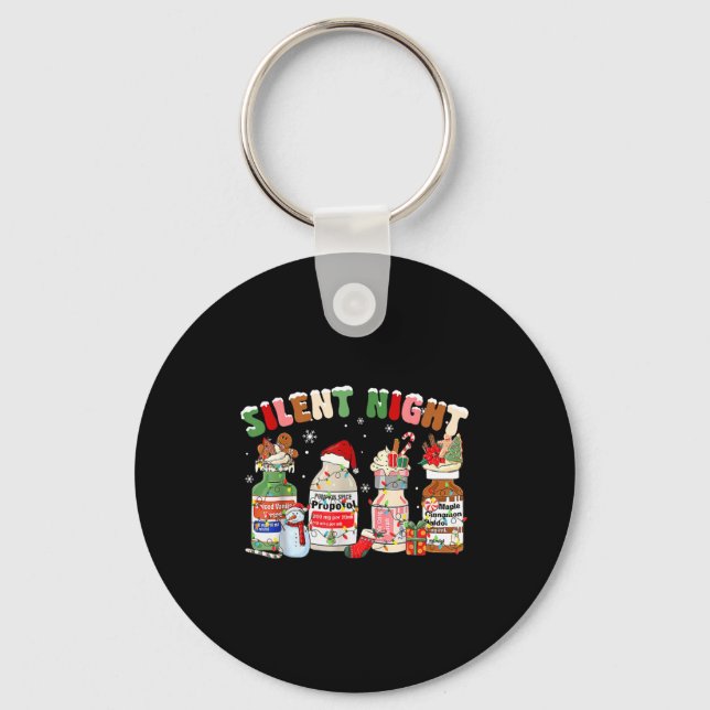 Funny Santa Profol Silent Night Icu Nurses Merry C Keychain (Front)