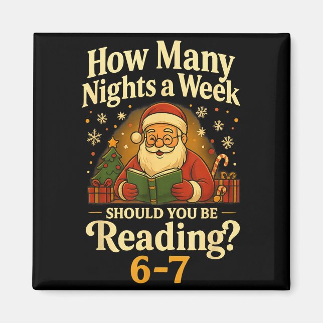 Funny Santa Reading 67 Meme Tee Christmas Teacher  Magnet (Front)
