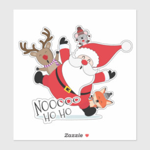 Funny Santa Reindeer Mouse Fox ID848 Sticker
