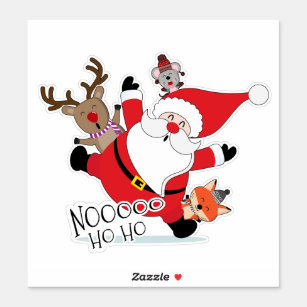 Funny Santa Reindeer Mouse Fox ID848 Sticker