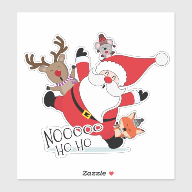 Funny Santa Reindeer Mouse Fox ID848 Sticker (Sheet)