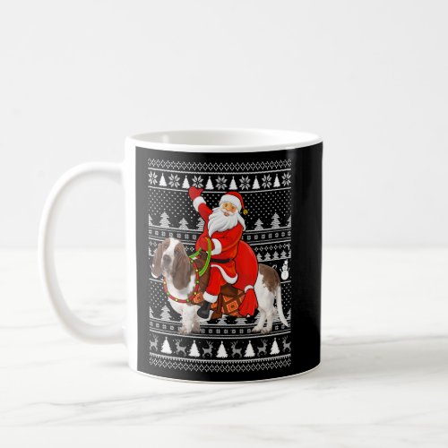Funny Santa Riding Basset Hound Dog Ugly Christmas Coffee Mug