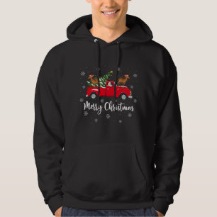 Funny Santa Riding Christmas Tree Truck Antelope C Hoodie