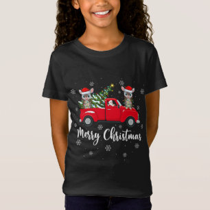 Funny Santa Riding Christmas Tree Truck Armadillo T-Shirt