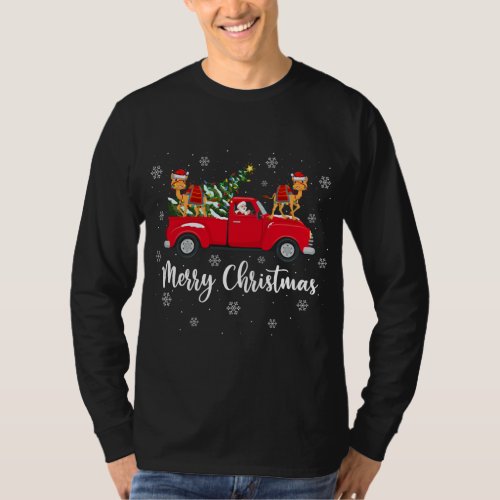Funny Santa Riding Christmas Tree Truck Camel Chri T_Shirt