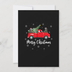Funny Santa Riding Christmas Tree Truck Manatee Ch Invitation