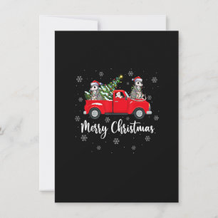 Funny Santa Riding Christmas Tree Truck Opossum Ch Invitation