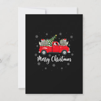 Funny Santa Riding Christmas Tree Truck Rhino Chri Invitation