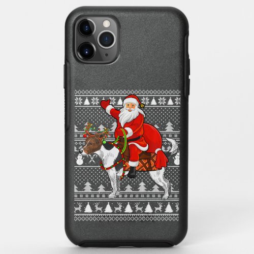 Funny Santa Riding Jack Russell Terrier Dog Ugly C OtterBox Symmetry iPhone 11 Pro Max Case