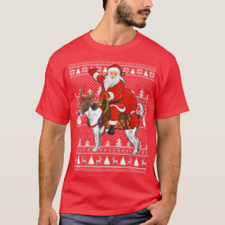 Funny Santa Riding Jack Russell Terrier Dog Ugly C T-Shirt
