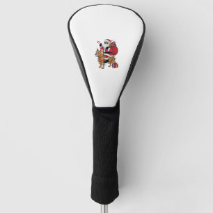 Funny Santa Riding Staffordshire Bull Terrier Dog Golf Head Cover