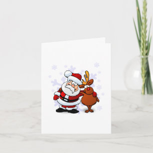 Funny Santa & Rudolph Christmas Holiday Card