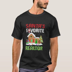 Funny Santa s Favorite Realtor Estate Agent Christ T-Shirt