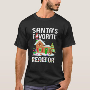 Funny Santa s Favorite Realtor Estate Agent Christ T-Shirt