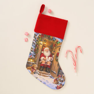 Funny Santa’s Festive Outhouse Christmas Stocking