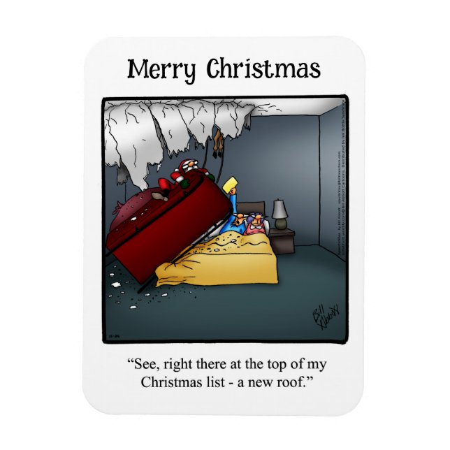 Funny Santa’s Roof Gift Humor Magnet Gift (Vertical)