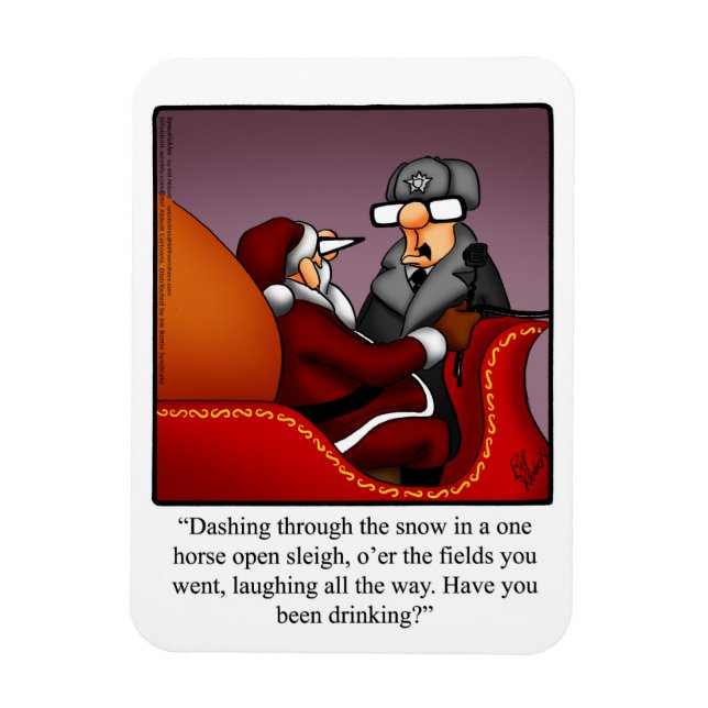 Funny Santa’s Sleigh Humor Magnet Gift (Vertical)
