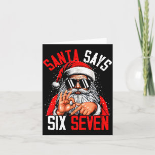 Funny Santa Says Six Seven 6 7 Christmas Vintage H Card