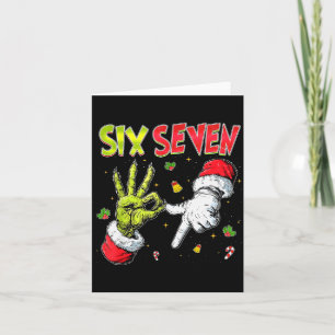 Funny Santa Says Six Seven Christmas 67 Meme Xmas Card