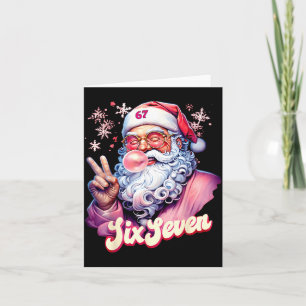 Funny Santa Says Six Seven Christmas 67 Meme Xmas Card