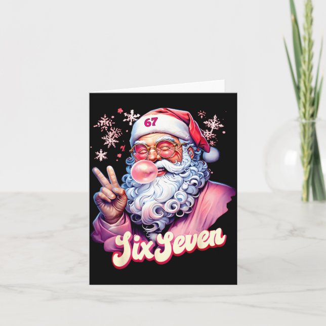 Funny Santa Says Six Seven Christmas 67 Meme Xmas  Card (Front)