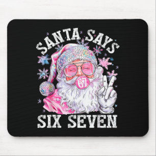 Funny Santa Says Six Seven Christmas 67 Meme Xmas Mouse Pad