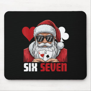 Funny Santa Says Six Seven Poker Christmas 67 Meme Mouse Pad