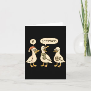 Funny Santa Silly Goose 6 7 Christmas Geese Six Se Card