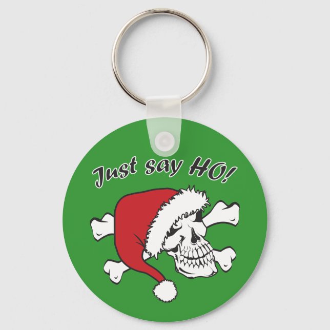 Funny Santa Skull Keychain (Front)