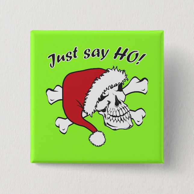 Funny Santa Skull Pinback Button (Front)