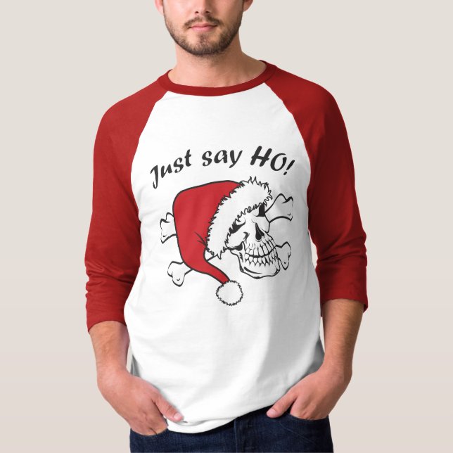 Funny Santa Skull T-Shirt (Front)