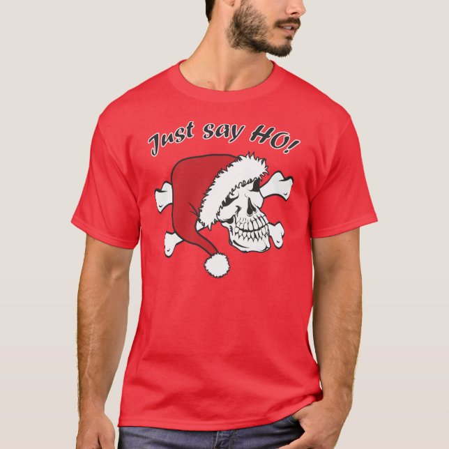 Funny Santa Skull T-Shirt (Front)