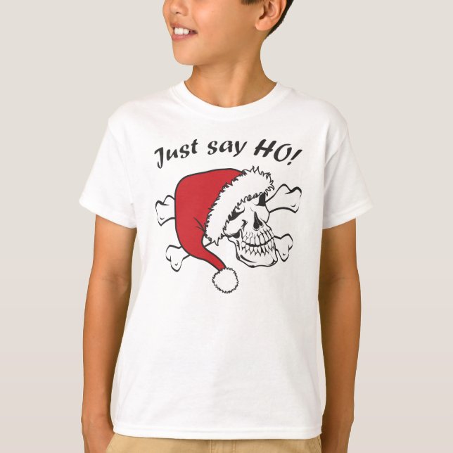 Funny Santa Skull T-Shirt (Front)