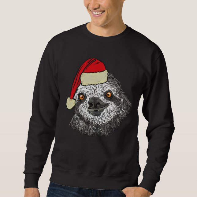 Funny Santa Sloth Christmas Sweatshirt (Front)