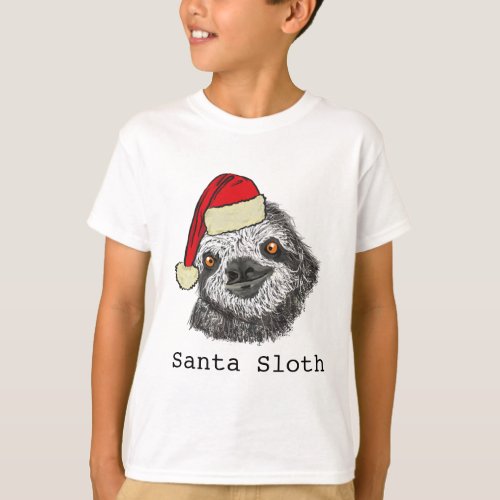 Funny Santa Sloth T_Shirt
