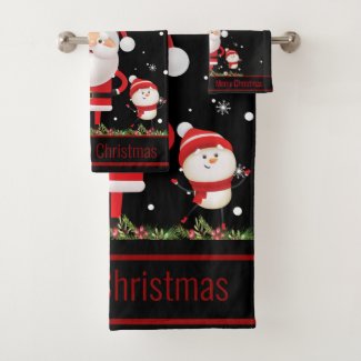Funny Santa, Snowman, Reindeer Merry Christmas