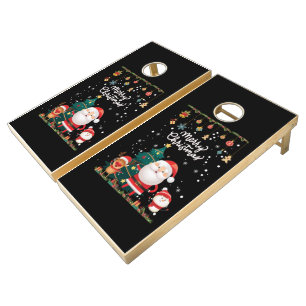 Funny Santa, Snowman, Reindeer Merry Christmas Cornhole Set
