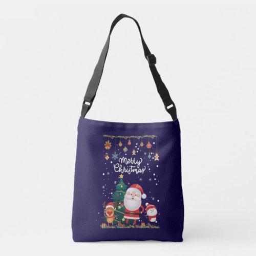 Funny Santa Snowman Reindeer Merry Christmas Crossbody Bag