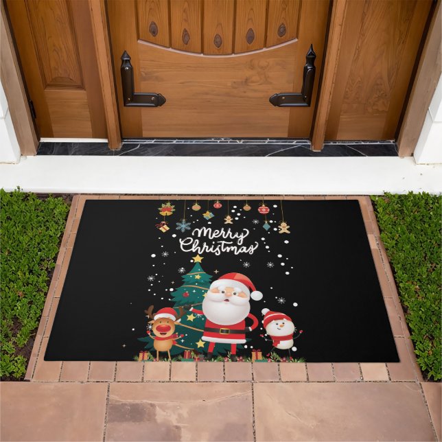 Funny Santa, Snowman, Reindeer Merry Christmas Doormat (Outdoor)