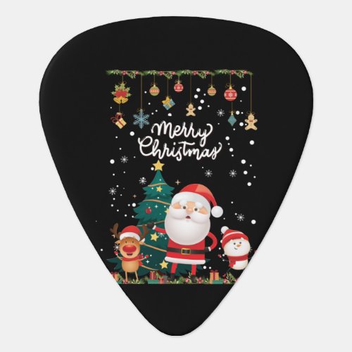 Funny Santa Snowman Reindeer Merry Christmas Guitar Pick