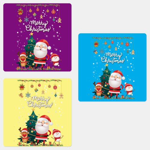 Funny Santa Snowman Reindeer Merry Christmas Kids Labels