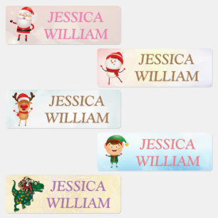 Funny Santa, Snowman, Reindeer Merry Christmas  Kids' Labels
