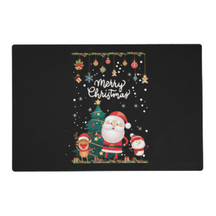 Funny Santa, Snowman, Reindeer Merry Christmas Placemat