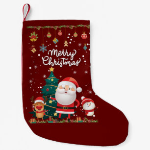 Funny Santa, Snowman, Reindeer Merry Christmas Small Christmas Stocking