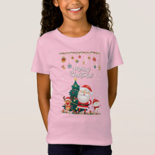 Funny Santa, Snowman, Reindeer Merry Christmas T-Shirt