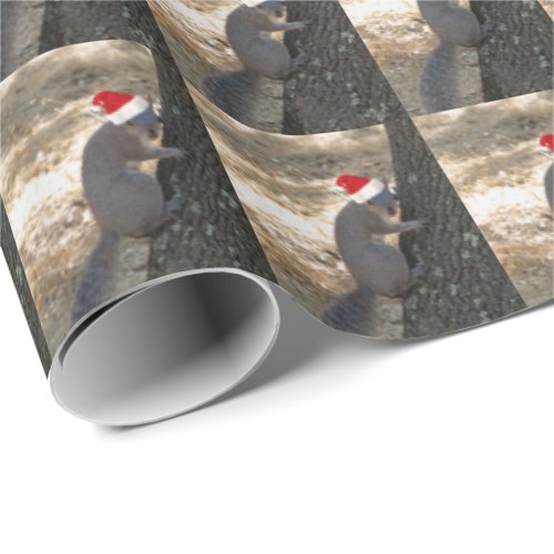 Funny Santa Squirrel Wrapping Paper