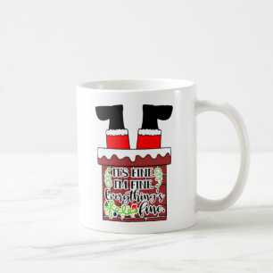 Funny Santa Stuck in Chimney Christmas Humor Coffee Mug