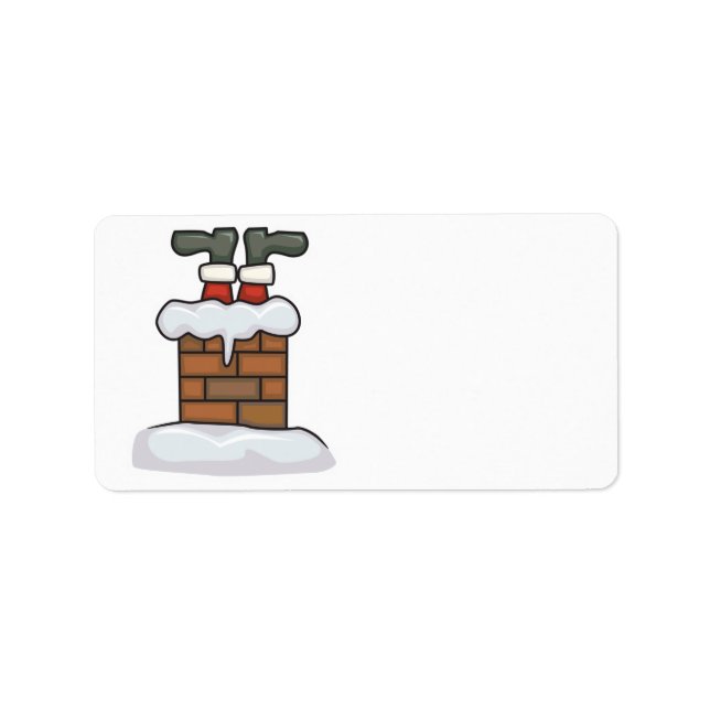 funny santa stuck in chimney label (Front)