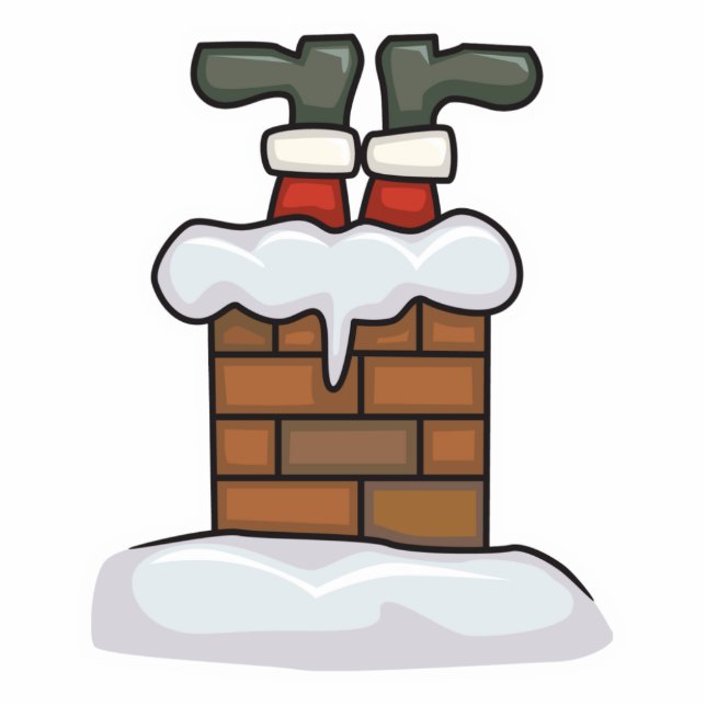 funny santa stuck in chimney statuette (Front)