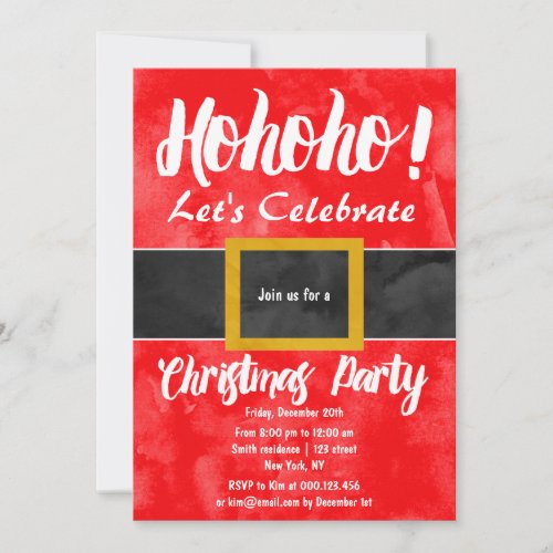 Funny Santa suit ho ho ho Christmas party Invitation